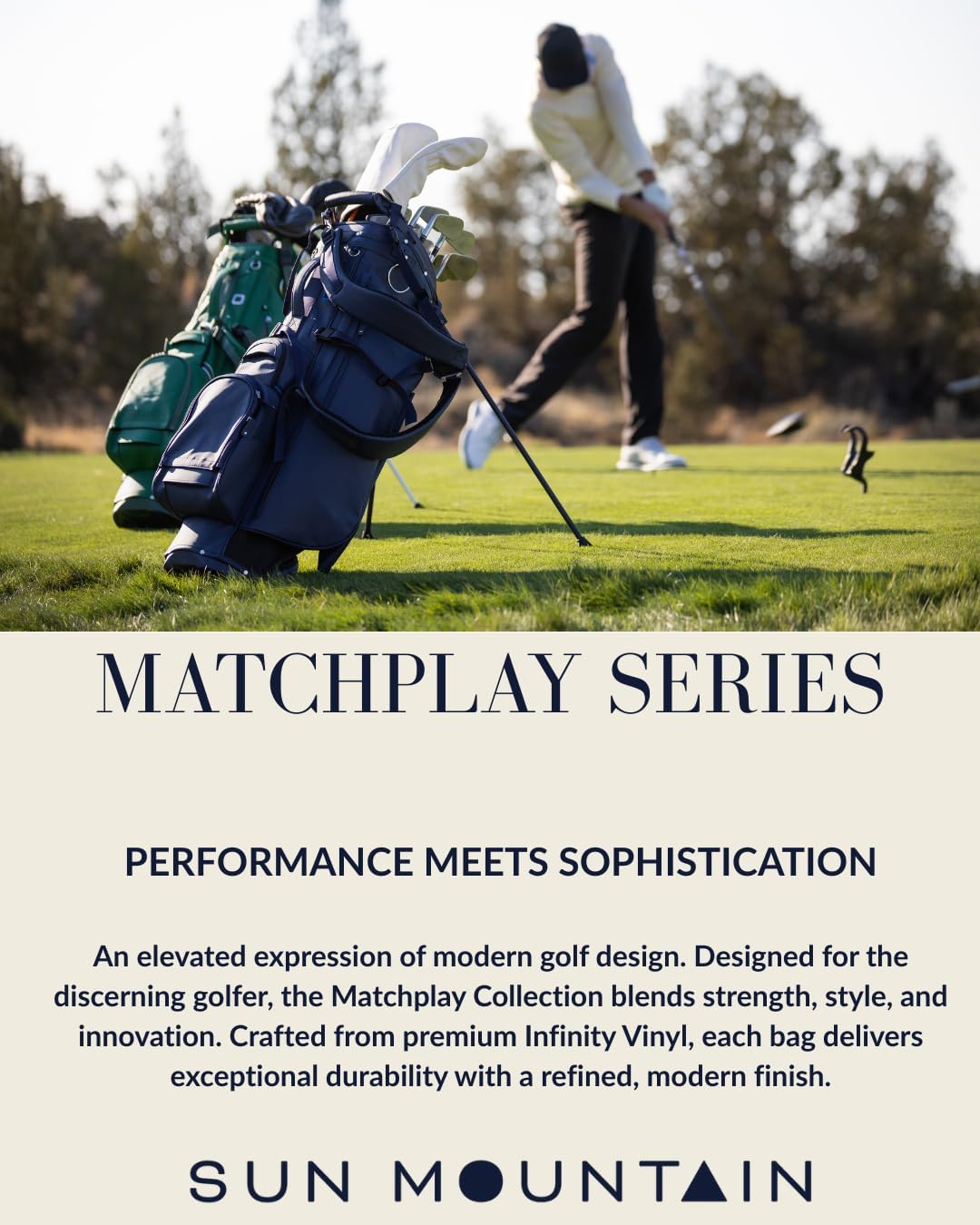 Sun Mountain Men's Matchplay Lightweight Stand Golf Bag, 4-Way Top, 2025 Model, Clay-Black