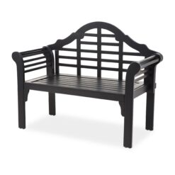 Evergreen 48 W x 36.5 H Black Eucalyptus Folding Bench