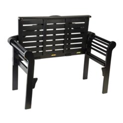 Evergreen 48 W x 36.5 H Black Eucalyptus Folding Bench