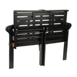 Evergreen 48 W x 36.5 H Black Eucalyptus Folding Bench