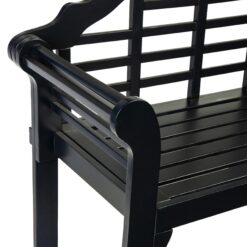 Evergreen 48 W x 36.5 H Black Eucalyptus Folding Bench