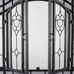 Evergreen Black 30-in to 37-in W x 25-1/2-in to 32-1/2-in H (Medium) Cabinet-style Fireplace Doors with Tempered Clear Glass