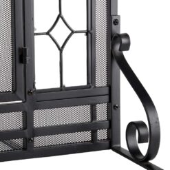Evergreen Black 30-in to 37-in W x 25-1/2-in to 32-1/2-in H (Medium) Cabinet-style Fireplace Doors with Tempered Clear Glass