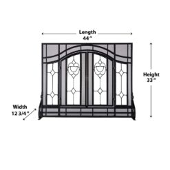 Evergreen Black 30-in to 37-in W x 25-1/2-in to 32-1/2-in H (Medium) Cabinet-style Fireplace Doors with Tempered Clear Glass