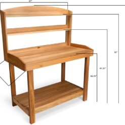 All Things Cedar 47-in x 61-in x 24-in Natural Cedar Potting Bench