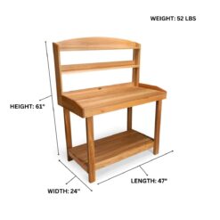 All Things Cedar 47-in x 61-in x 24-in Natural Cedar Potting Bench
