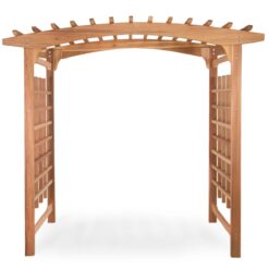 All Things Cedar 7.83-ft W x 7.25-ft H Arched Natural Wood Cedar Garden Arbor