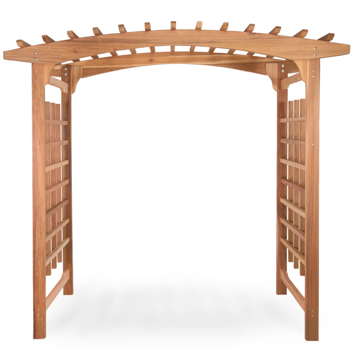 All Things Cedar 7.83-ft W x 7.25-ft H Arched Natural Wood Cedar Garden Arbor