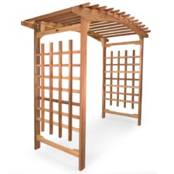 All Things Cedar 7.83-ft W x 7.25-ft H Arched Natural Wood Cedar Garden Arbor