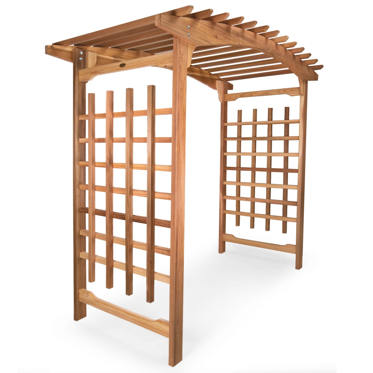 All Things Cedar 7.83-ft W x 7.25-ft H Arched Natural Wood Cedar Garden Arbor