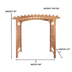 All Things Cedar 7.83-ft W x 7.25-ft H Arched Natural Wood Cedar Garden Arbor