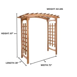 All Things Cedar 5.92-ft W x 7.25-ft H Arched Natural Wood Cedar Garden Arbor