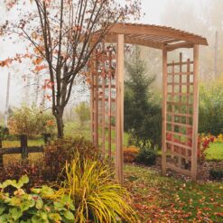 All Things Cedar 5.92-ft W x 7.25-ft H Arched Natural Wood Cedar Garden Arbor