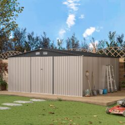 AOXUN 14-ft x 12-ft Economy Series Galvanized steel Metal Storage Shed