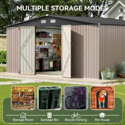 AOXUN 14-ft x 12-ft Economy Series Galvanized steel Metal Storage Shed