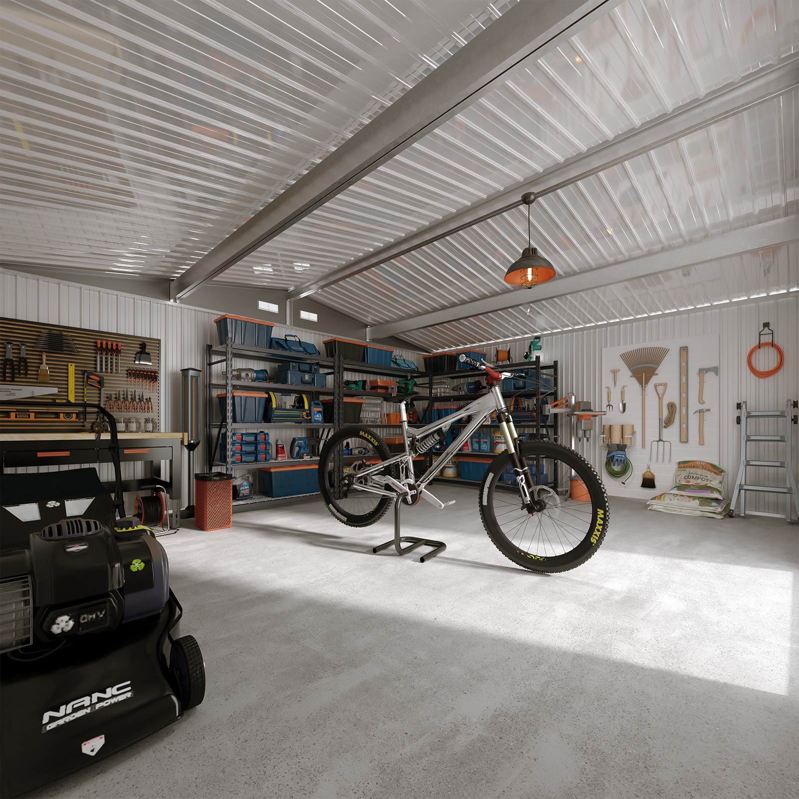 AOXUN 14-ft x 12-ft Economy Series Galvanized steel Metal Storage Shed