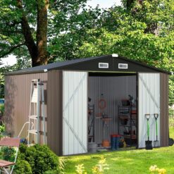 AOXUN 10-ft x 8-ft Economy Series Galvanized steel Metal Storage Shed