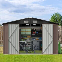 AOXUN 10-ft x 8-ft Economy Series Galvanized steel Metal Storage Shed