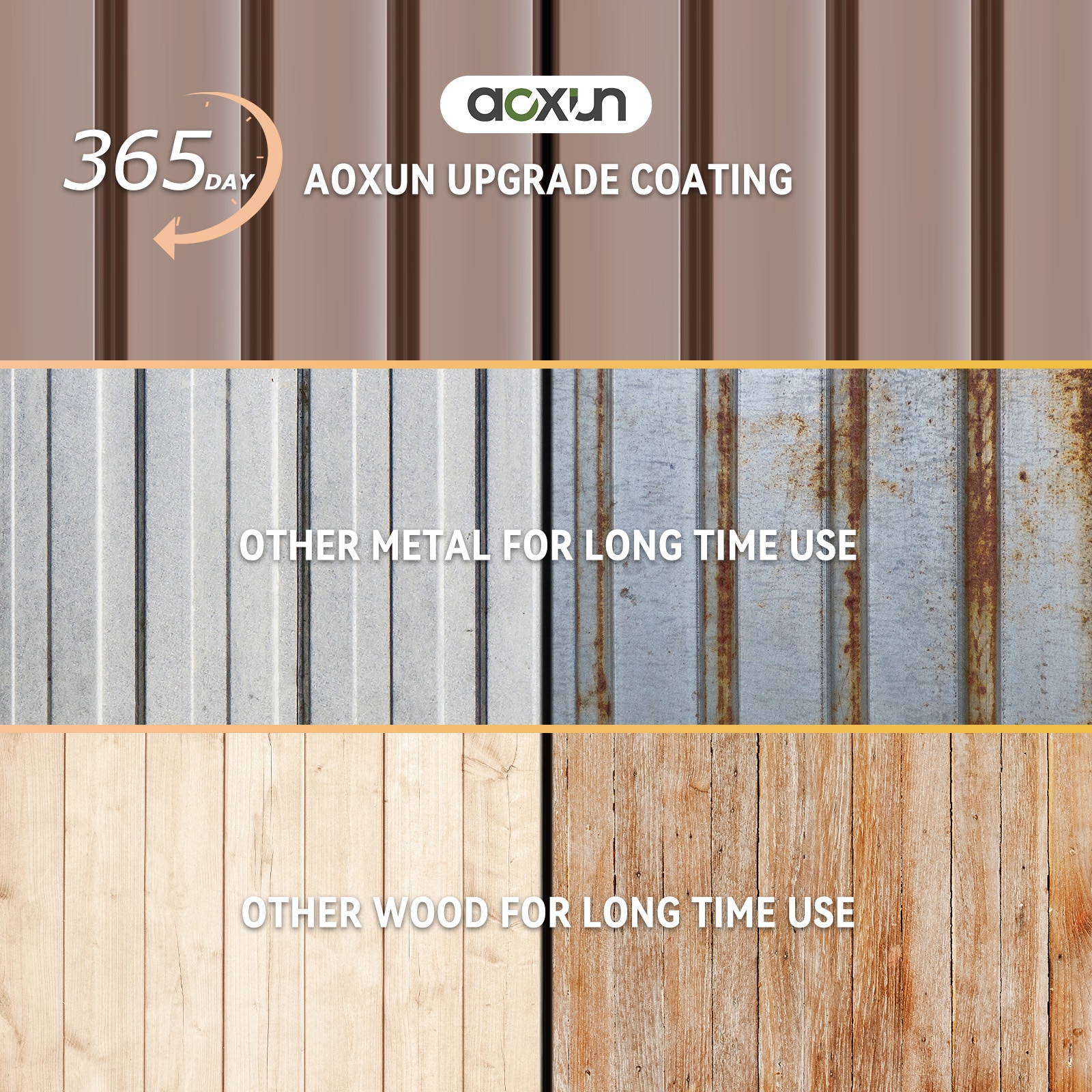 AOXUN 8-ft x 6-ft Economy Series Galvanized steel Metal Storage Shed (Floor Included)