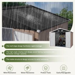AOXUN 8-ft x 6-ft Economy Series Galvanized steel Metal Storage Shed (Floor Included)