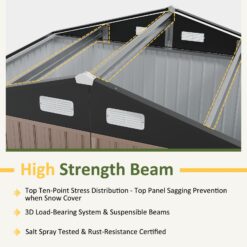 AOXUN 8-ft x 6-ft Economy Series Galvanized steel Metal Storage Shed (Floor Included)
