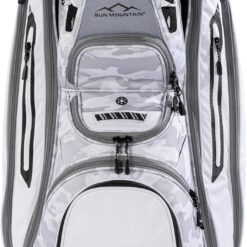 Sun Mountain Men's C130 Lightweight Cart Golf Bag, 14-Way Top, 2026 Model, Snow Camo-White-Cadet