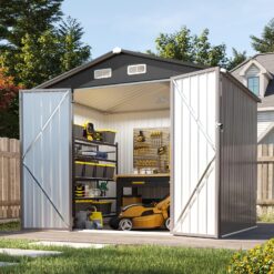 AOXUN 8-ft x 6-ft Economy Series Galvanized steel Metal Storage Shed