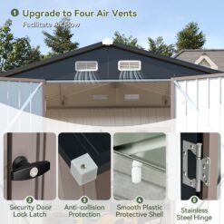 AOXUN 8-ft x 6-ft Economy Series Galvanized steel Metal Storage Shed