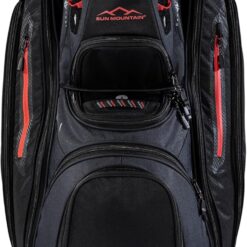 Sun Mountain Men's C130 Lightweight Cart Golf Bag, 14-Way Top, 2026 Model, Black-Steel-Red