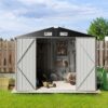 AOXUN 7.3-ft x 5.3-ft Economy Series Galvanized steel Metal Storage Shed