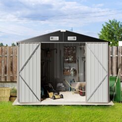 AOXUN 7.3-ft x 5.3-ft Economy Series Galvanized steel Metal Storage Shed