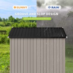 AOXUN 7.3-ft x 5.3-ft Economy Series Galvanized steel Metal Storage Shed