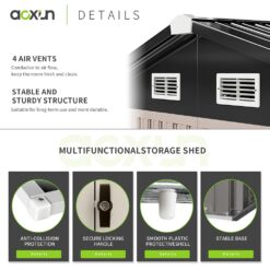 AOXUN 7.3-ft x 5.3-ft Economy Series Galvanized steel Metal Storage Shed