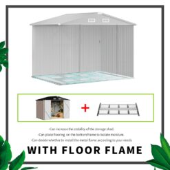 AOXUN 7.3-ft x 5.3-ft Economy Series Galvanized steel Metal Storage Shed