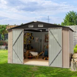 AOXUN 10.1-ft x 8.5-ft Economy Series Galvanized steel Metal Storage Shed