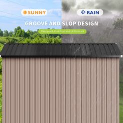 AOXUN 10.1-ft x 8.5-ft Economy Series Galvanized steel Metal Storage Shed