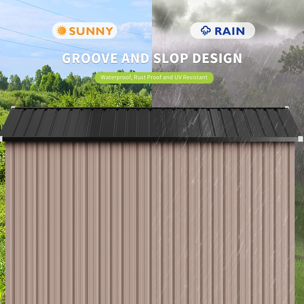 AOXUN 10.1-ft x 8.5-ft Economy Series Galvanized steel Metal Storage Shed