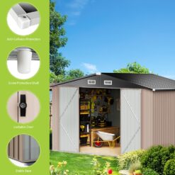 AOXUN 10.1-ft x 8.5-ft Economy Series Galvanized steel Metal Storage Shed