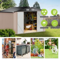 AOXUN 10.1-ft x 8.5-ft Economy Series Galvanized steel Metal Storage Shed