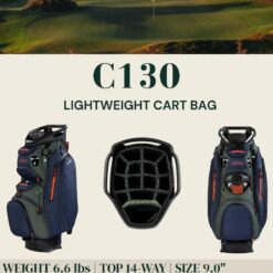 Sun Mountain Men's C130 Lightweight Cart Golf Bag, 14-Way Top, 2026 Model, Patriot