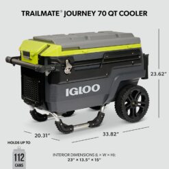 Igloo Trailmate Journey 70Qt Wheeled Cooler | Insulated Hard Shell Ice Chest