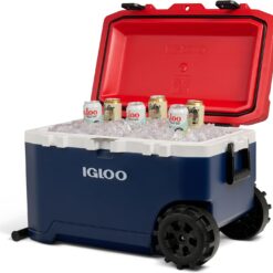 Igloo Trailmate 75Qt Wheeled Cooler, Insulated Hard Shell Ice Chest, Americana