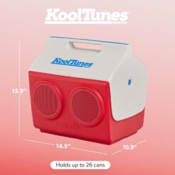 Igloo Kool Tunes Retro Bluetooth Boombox Cooler, 14 Qt Playmate Cooler with Speakers, Red White