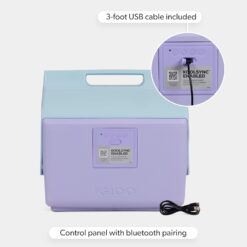 Igloo Kool Tunes Retro Bluetooth Boombox Cooler, 14 Qt Playmate Cooler with Speakers, Lilac