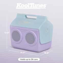 Igloo Kool Tunes Retro Bluetooth Boombox Cooler, 14 Qt Playmate Cooler with Speakers, Lilac