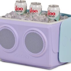 Igloo Kool Tunes Retro Bluetooth Boombox Cooler, 14 Qt Playmate Cooler with Speakers, Lilac