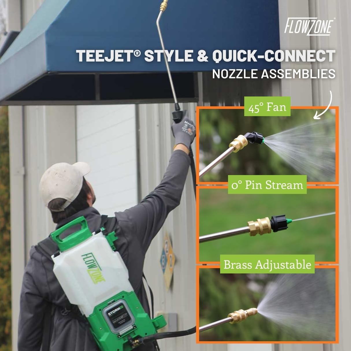 FlowZone Storm 2-Gallon Battery Powered Sprayer | SwapTank Electric Sprayer for Pest Control, Lawn/Landscape