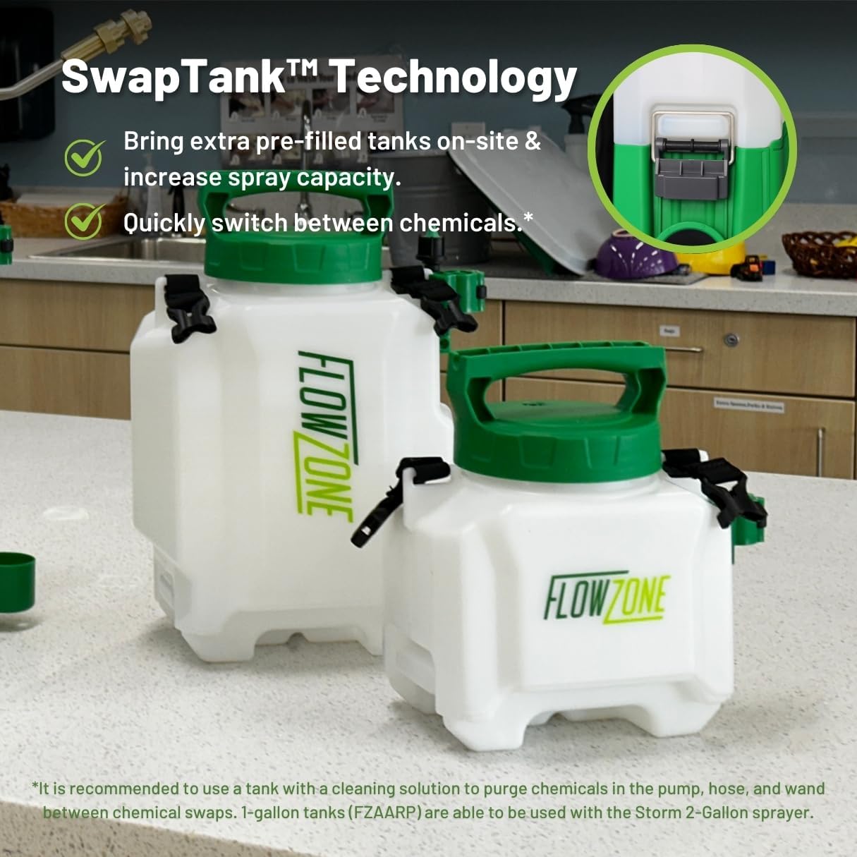 FlowZone Storm 2-Gallon Battery Powered Sprayer | SwapTank Electric Sprayer for Pest Control, Lawn/Landscape