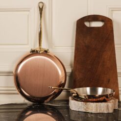 Mauviel M'Heritage 150 B 1.5mm Polished Copper & Stainless Steel Frying Pan With Brass Handle, 11.8-in, Made in France