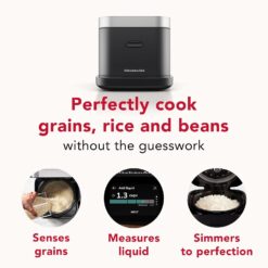 KitchenAid Compact 8 Cup Grain and Rice Cooker with Automatic Sensing and Integrated Scale, KGC2154, Black Matte